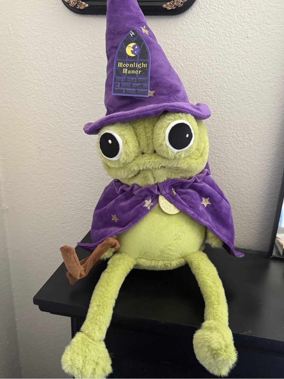 Viral Moonlight Manor Green Plush Wizard Frog with Purple Hat & Cape